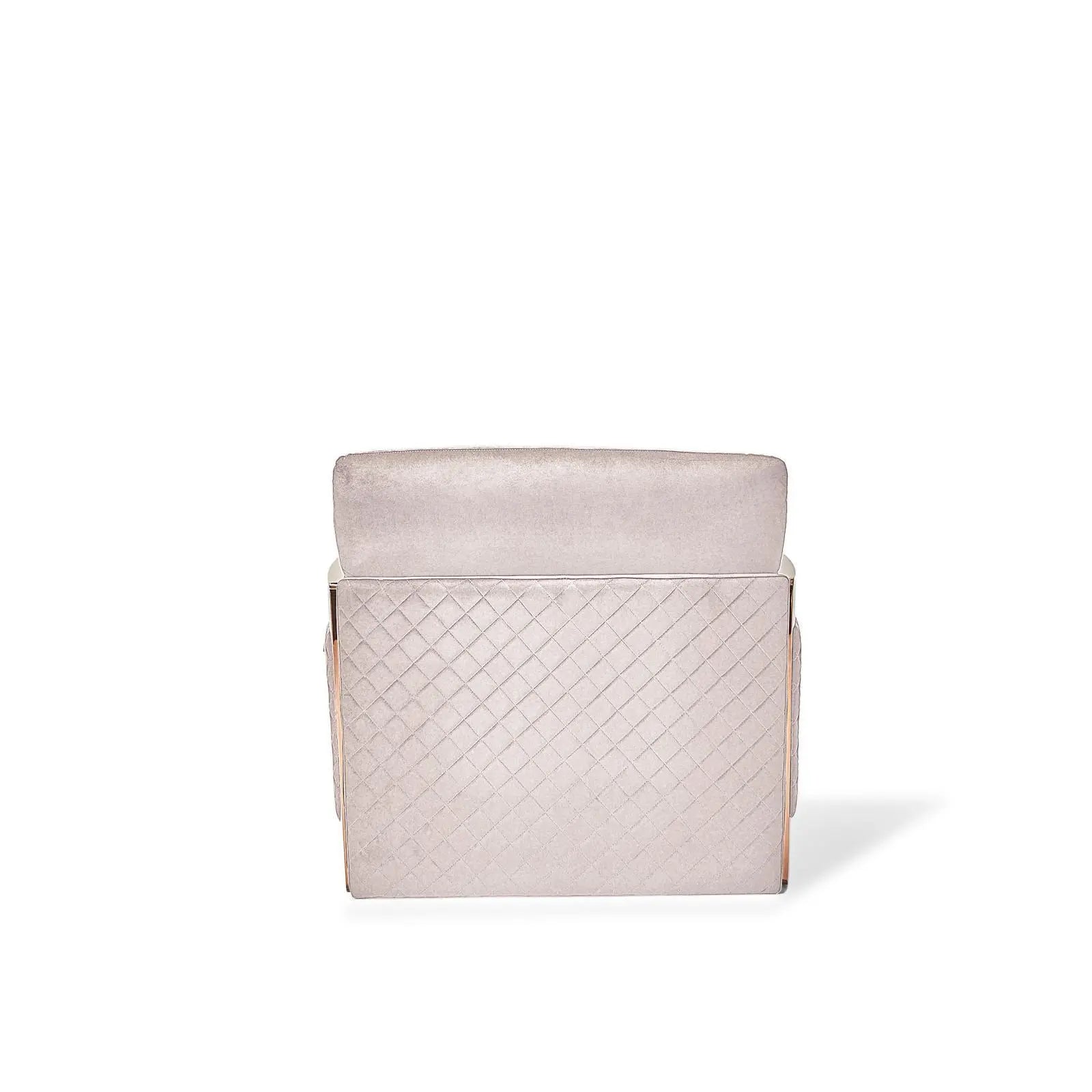 Adagio Rose Gold Polished Stainless Steel Base Beige Modern Sofa Set RG