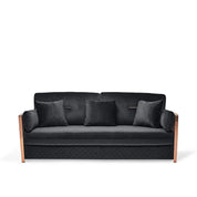 Adagio Rose Gold Polished Stainless Steel Base Black Sofa Set RG