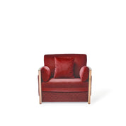 Adagio Rose Gold Polished Stainless Steel Base Burgandy Roberto Grassie Sofa Set RG