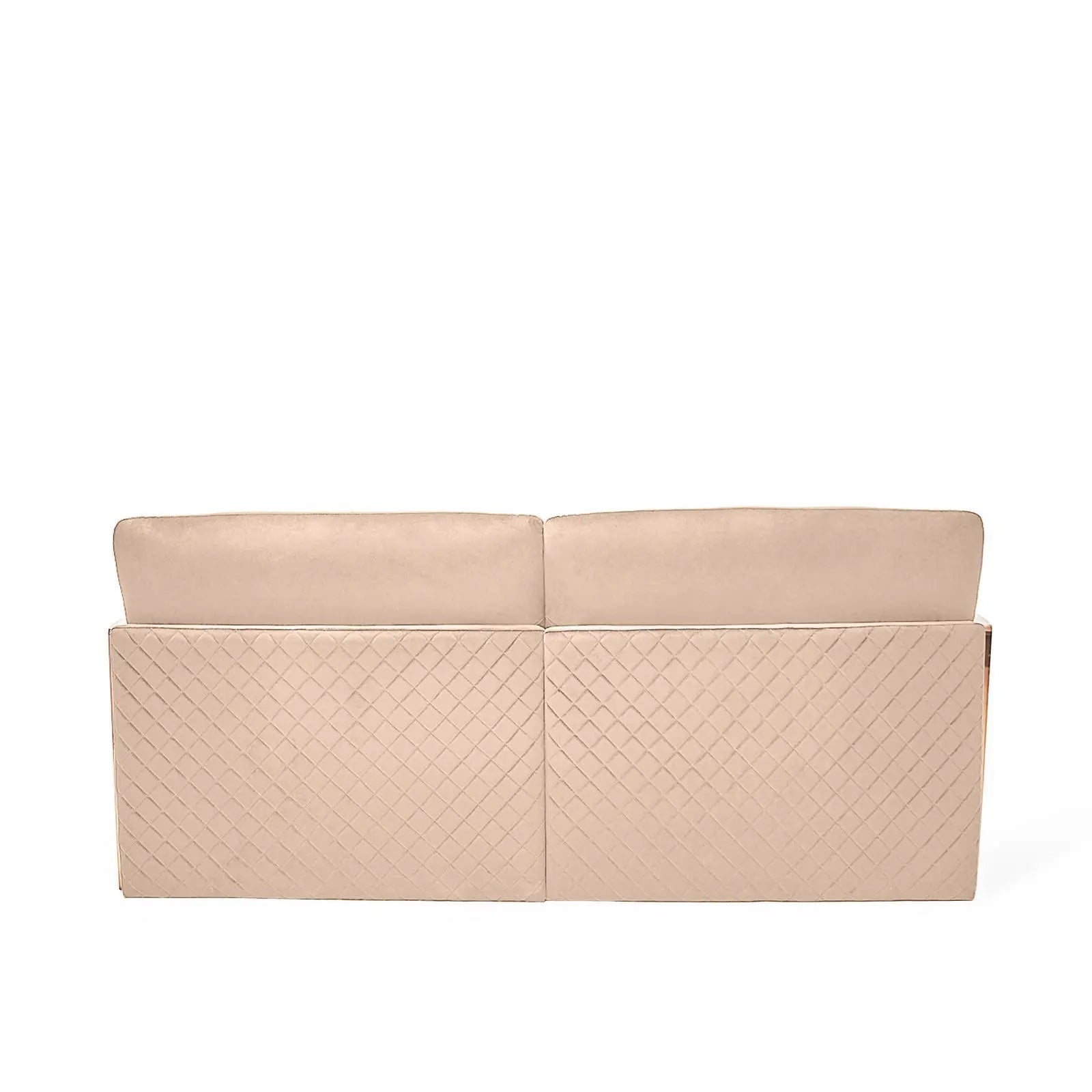 Adagio Rose Gold Polished Stainless Steel Base Dark Beige Luxury Sofa Set