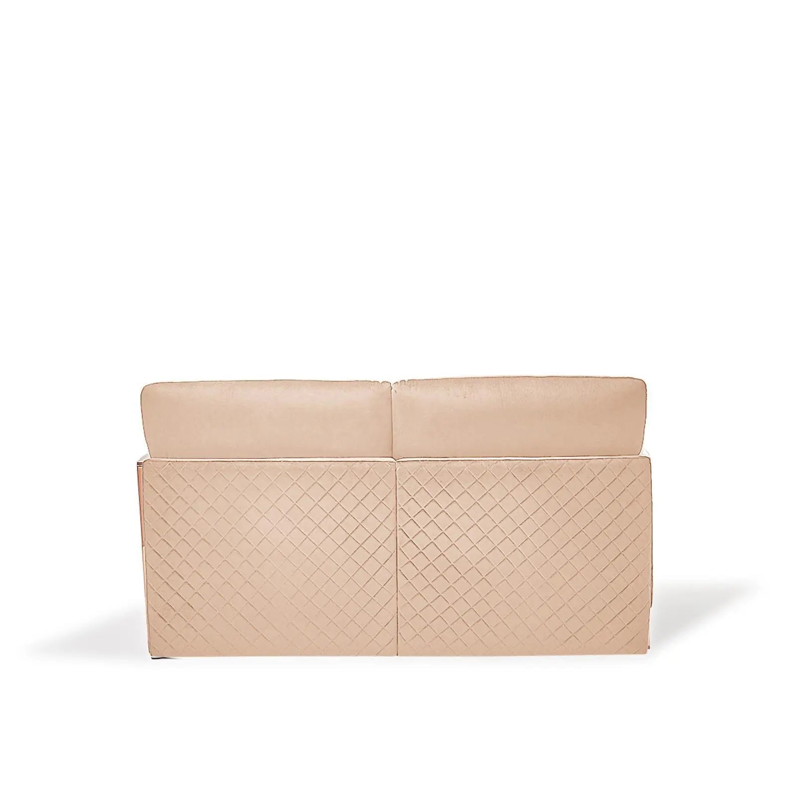 Adagio Rose Gold Polished Stainless Steel Base Dark Beige Modern Sofa Set RG