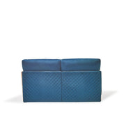 Adagio Rose Gold Polished Stainless Steel Base Dark Blue Luxury Sofa Set