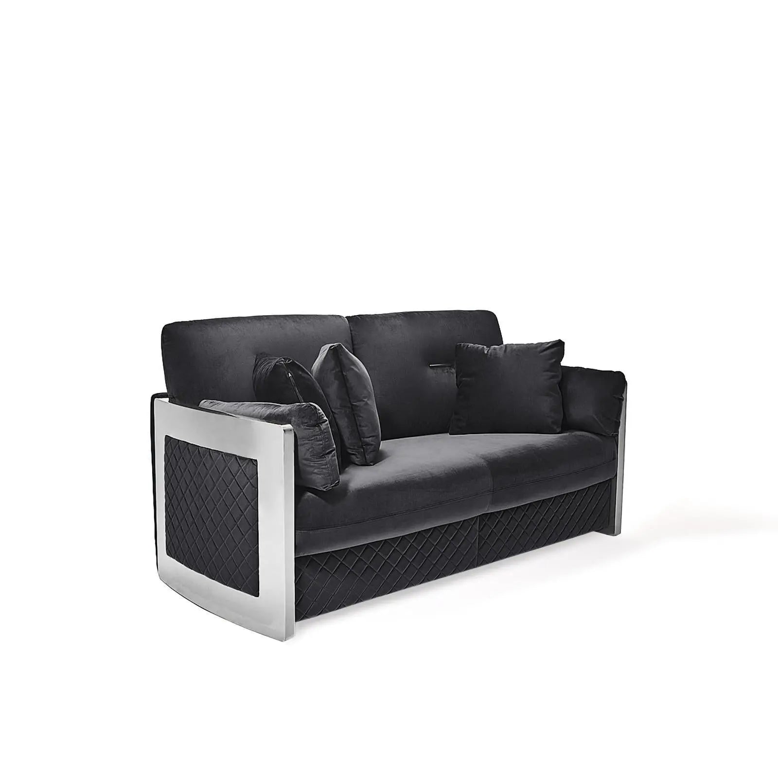 Adagio Silver Black Modern Sofa Set