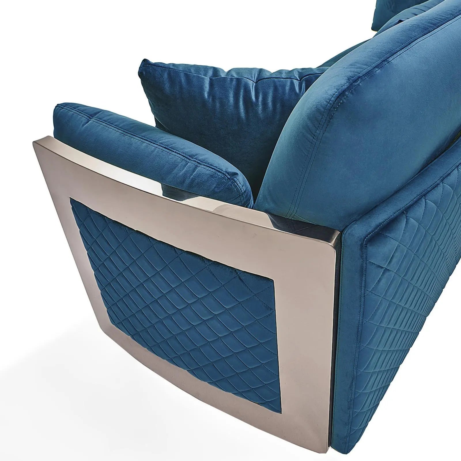 Adagio Silver Dark Blue Luxury Sofa Set