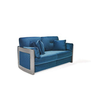 Adagio Silver Dark Blue Modern Sofa Set