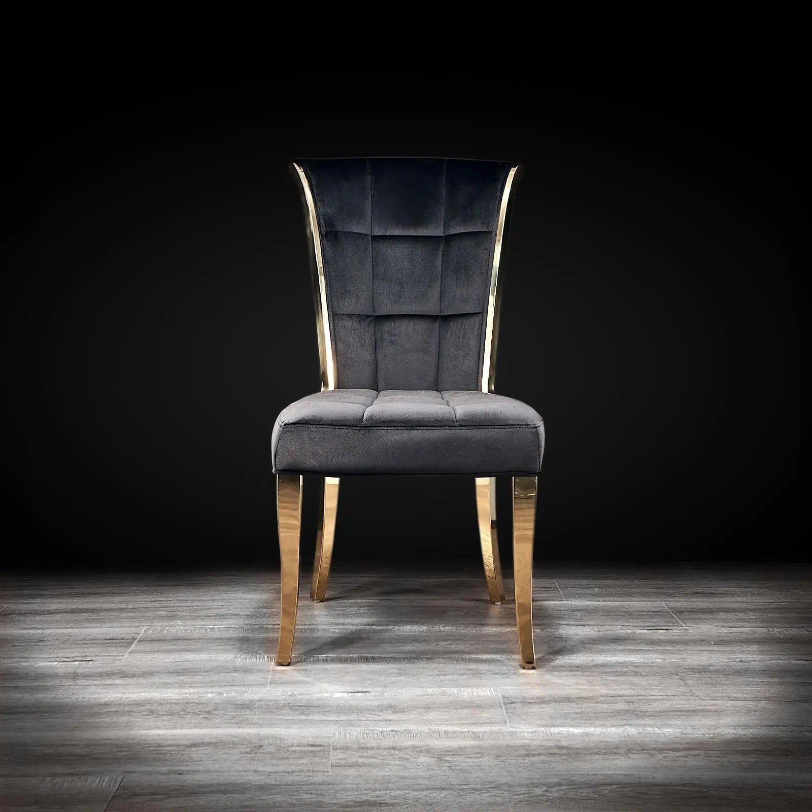 Alanso Gold Black Modern Dining Chair