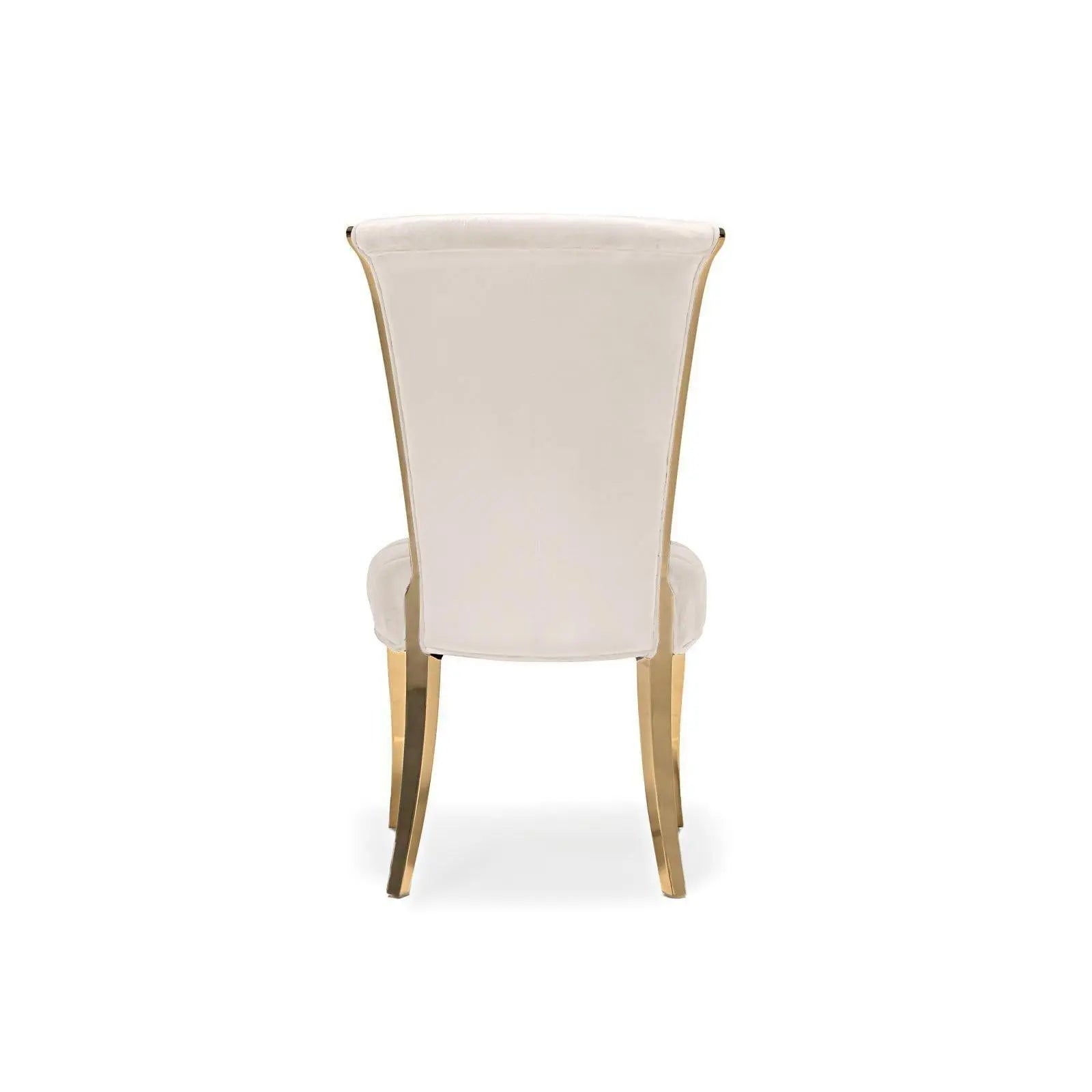 Alanso Titanium Gold Polished Stainless Steel Base Beige Modern Dining Chair