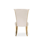 Alanso Titanium Gold Polished Stainless Steel Base Beige Modern Dining Chair