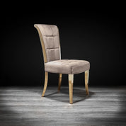 Alanso Titanium Gold Polished Stainless Steel Base Taupe Modern Dining Chair