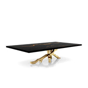 Albero Titanium Gold Brushed Stainless Steel Base Black Mountain Large Coffee Table