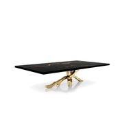 Albero Titanium Gold Brushed Stainless Steel Base Black Mountain Small Coffee Table