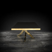 Albero Rectangular Titanium Gold Polished Stainless Steel Base Luxury Coffee Table