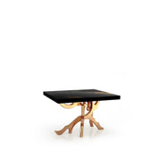 Albero Rose Gold Polished Stainless Steel Base Black Art Large End Table