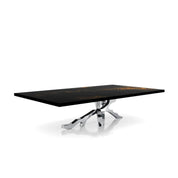 Albero Polished Stainless Steel Base Black Art Large Coffee Table