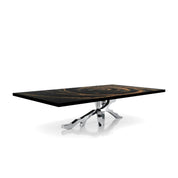Albero Polished Stainless Steel Base Black Fiore Large Coffee Table