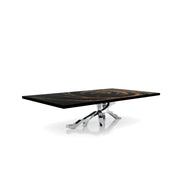 Albero Polished Stainless Steel Base Black Fiore Small Coffee Table