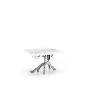 Albero Polished Stainless Steel Base White Art Large End Table