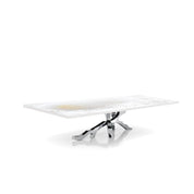 Albero Polished Stainless Steel Base White Art Small Coffee Table