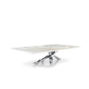 Albero Polished Stainless Steel Base White Fiore Small Coffee Table