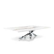 Albero Polished Stainless Steel Base White Mountain Large Coffee Table