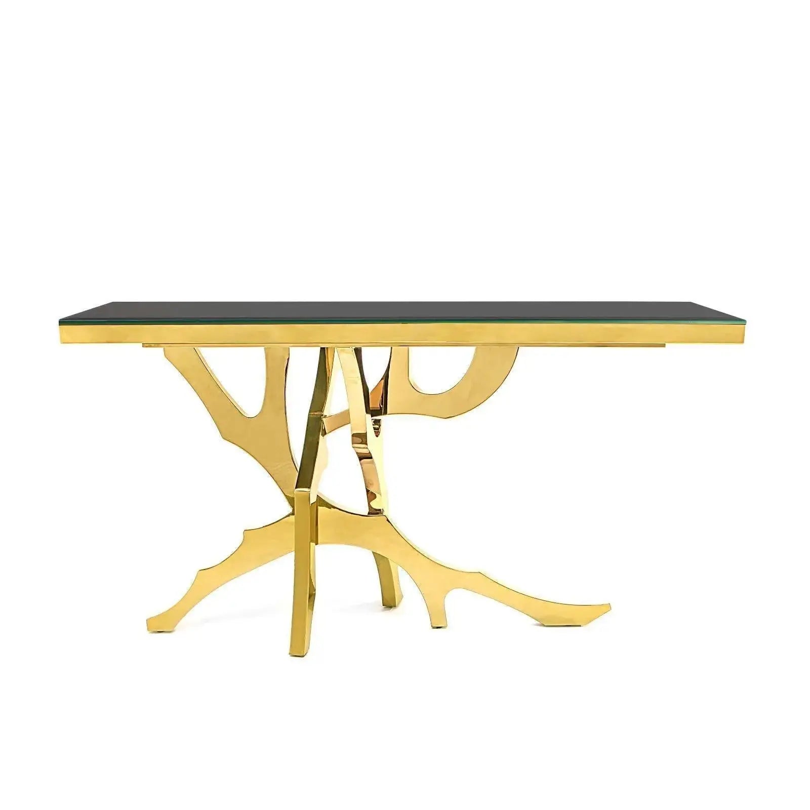 Albero Titanium Gold Polished Stainless Steel Base Console Table