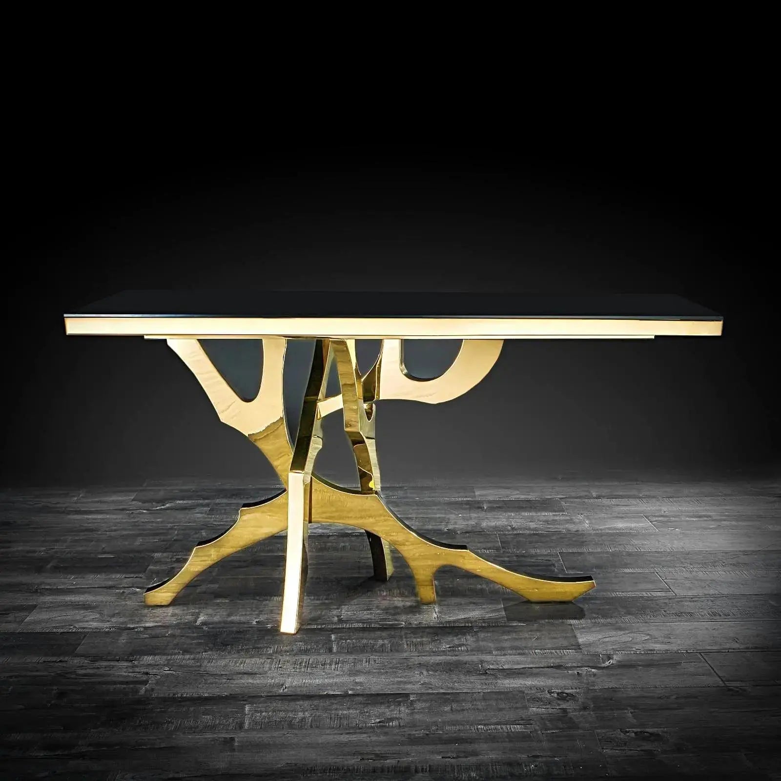 Albero Titanium Gold Polished Stainless Steel Base Stylish Console Table