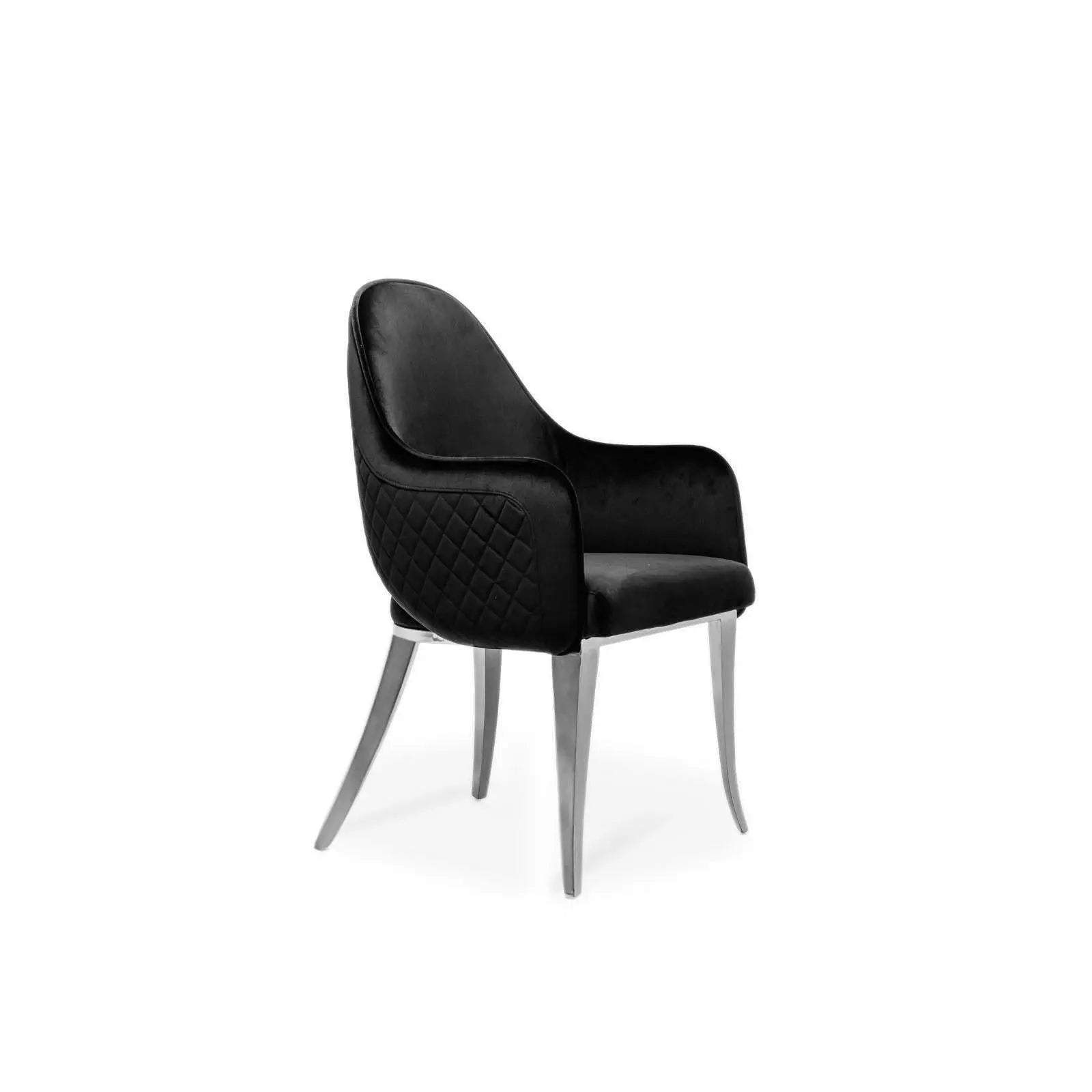 Alegra Silver Black Modern Dining Chair