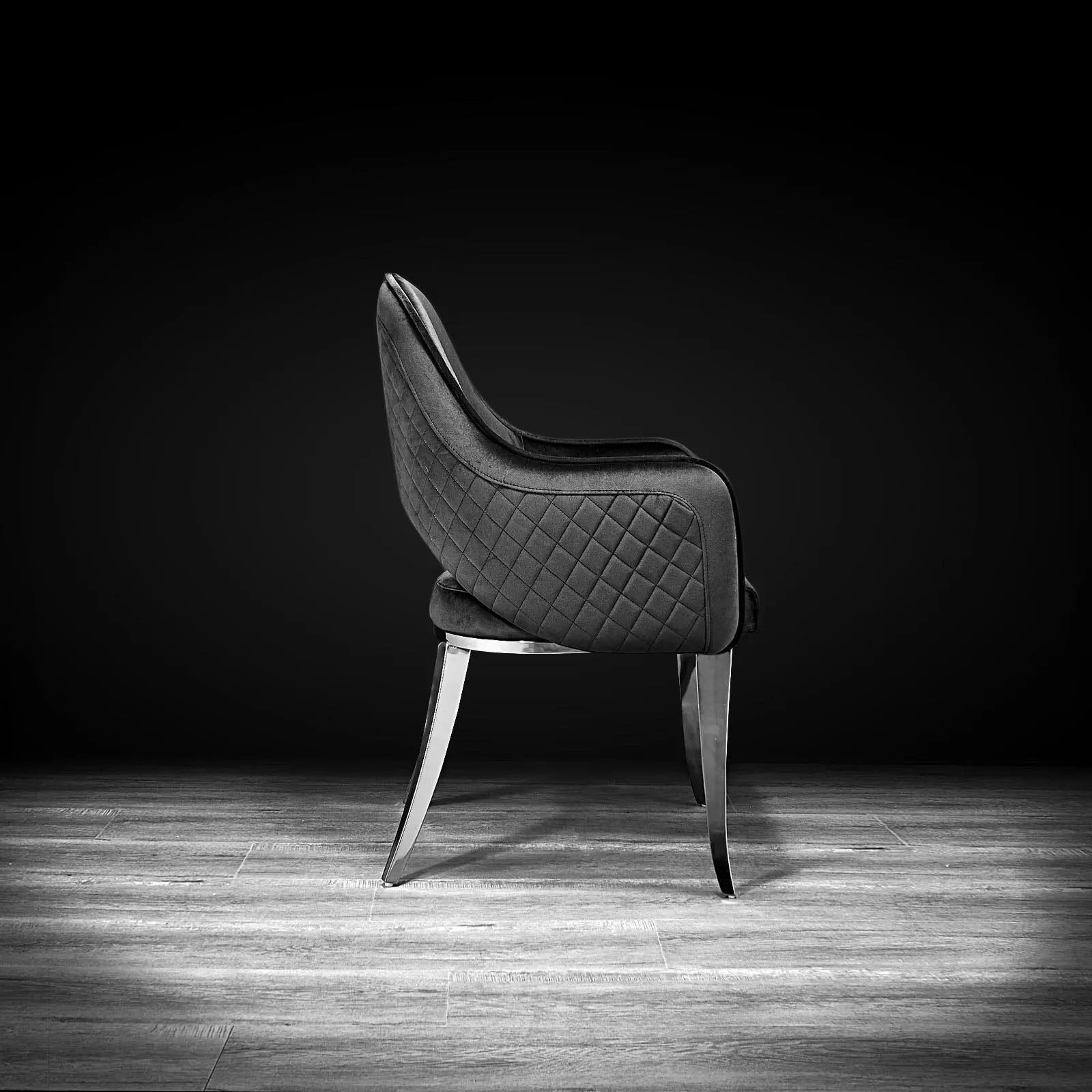 Alegra Silver Black Roberto Grassie Dining Chair