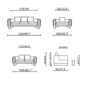 Andrea Dark Gray Luxury Sofa Set