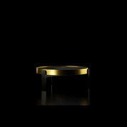 Armani Brushed Champaign Black Round Coffee Table Roberto Grassie Furniture