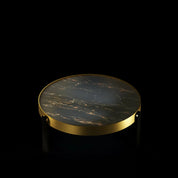 Armani Brushed Champaign Black Round Coffee Table