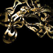 Aurora Titanium Gold Polished Stainless Steel Base Stylish Wall Art