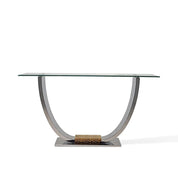 Bella Titanium Gold Polished Stainless Steel Base Console Table
