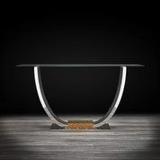 Bella Titanium Gold Polished Stainless Steel Base Modern Console Table