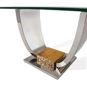 Bella Titanium Gold Polished Stainless Steel Base Roberto Grassie Console Table