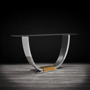 Bella Titanium Gold Polished Stainless Steel Base Stylish Console Table