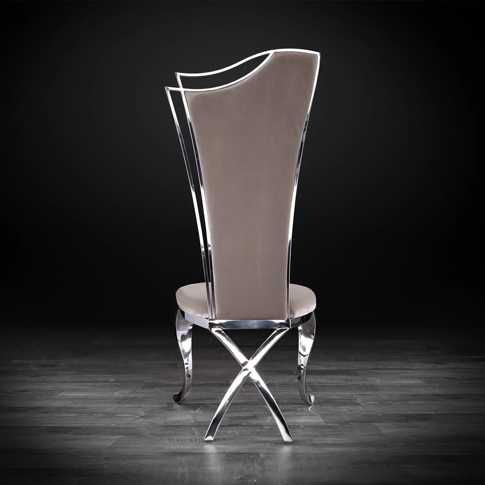 Belladonna Silver Taupe Velvet Luxury Dining Chair RG