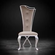 Belladonna Silver Taupe Velvet Modern Dining Chair RG