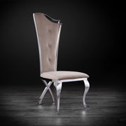 Belladonna Silver Taupe Velvet Stylish Dining Chair RG