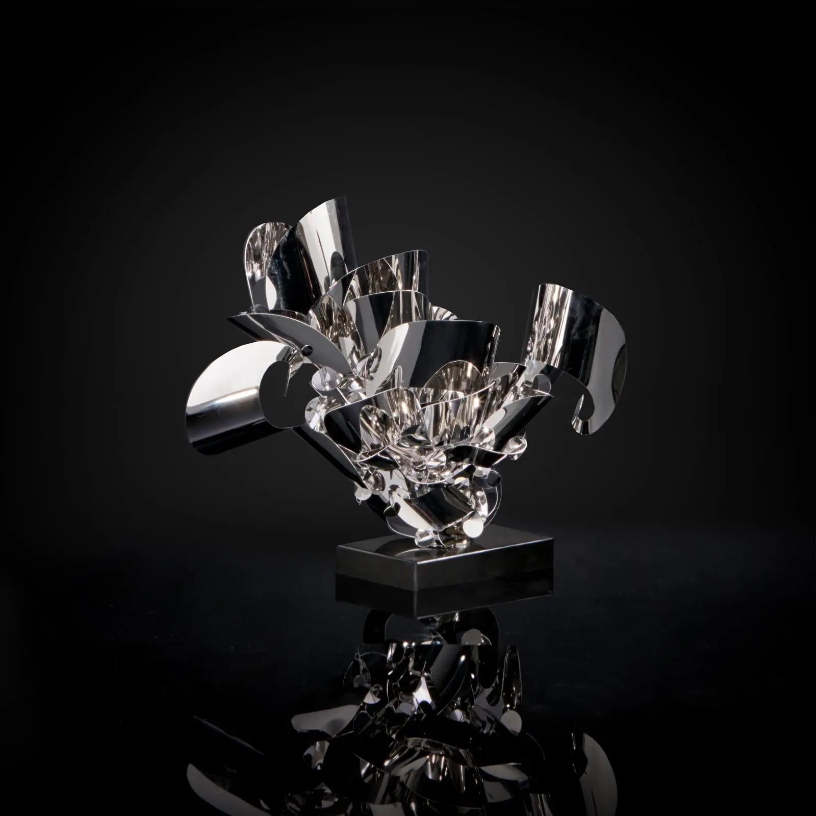 Blooming Silver Modern Sculpture