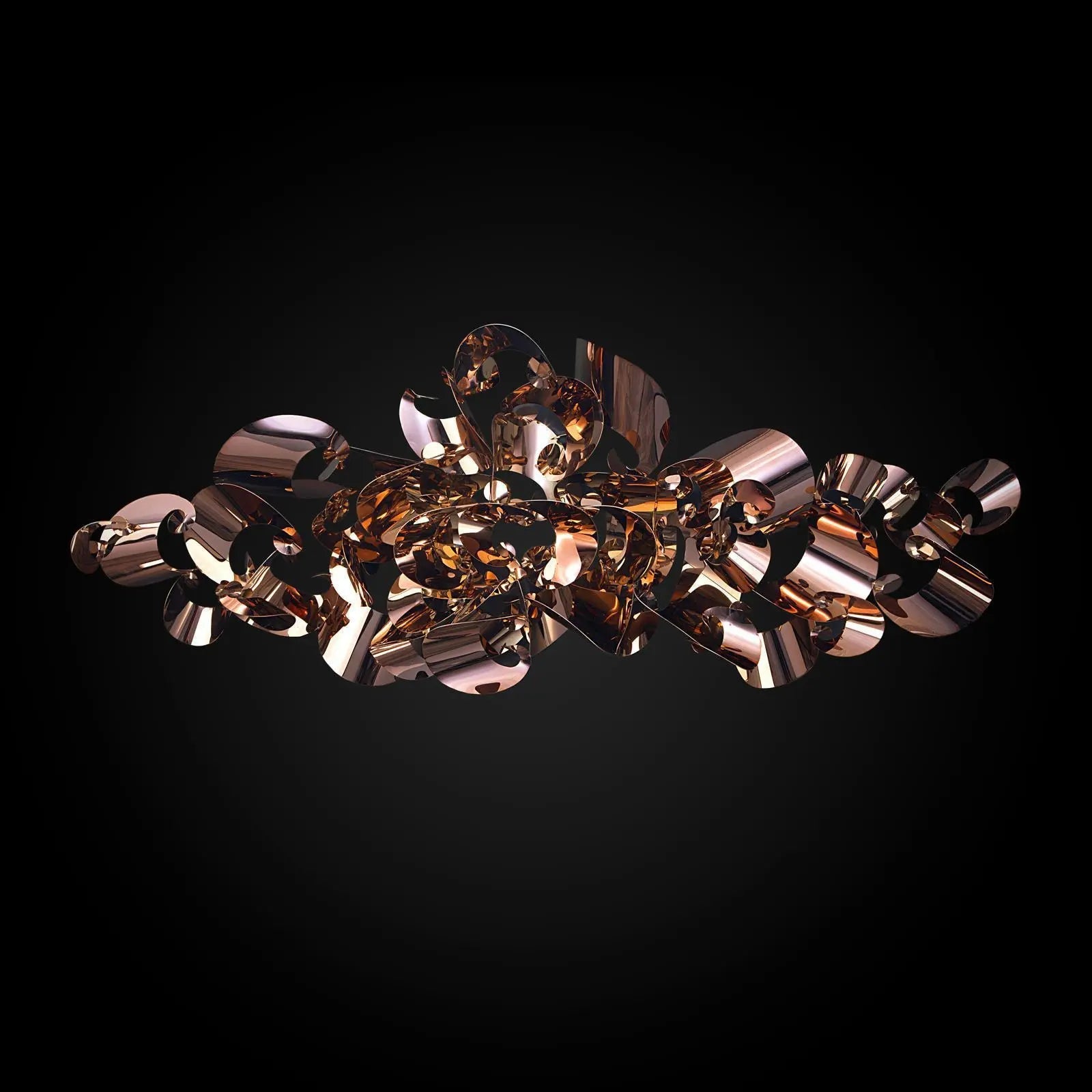 Blooming Rose Gold Modern Wall Art