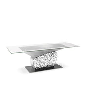 Bologna Rectangular Polished Stainless Steel Base Dining Table RG