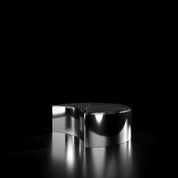 Bottini Medium Coffee Round Table Smoked Black And Black Gold Front