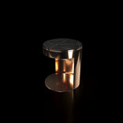 Bottini Small Coffee Round Table Rose Gold And Black Gold Top