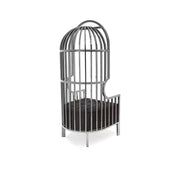 Cage Silver Black Luxury Accent Chair