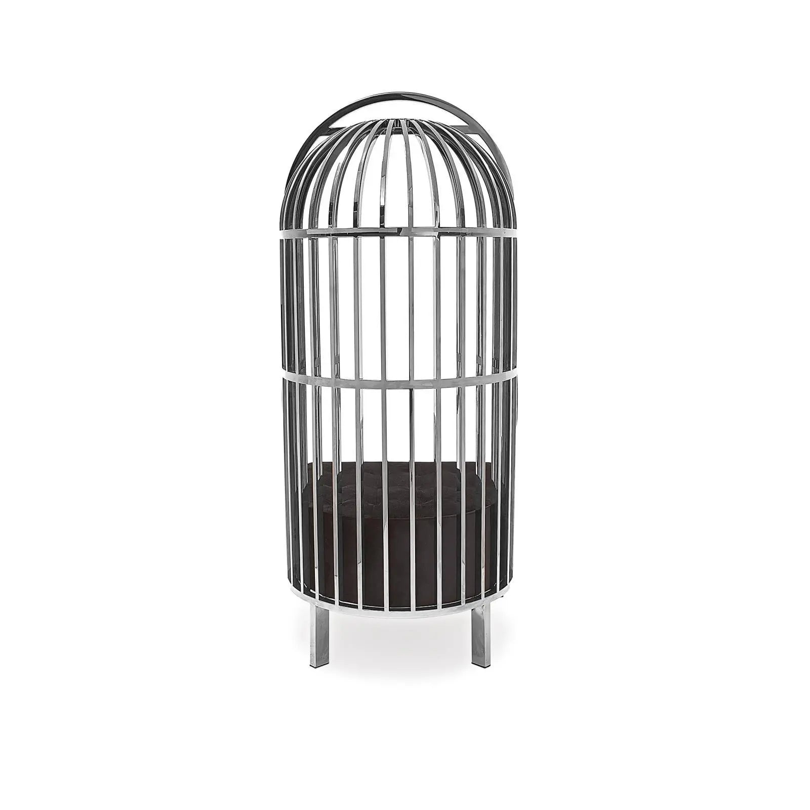 Cage Silver Black Modern Accent Chair