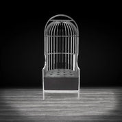 Cage Silver Black Modern Accent Chair