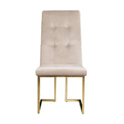 Cameron Beige Titanium Gold Polished Stainless Steel Base Dining Chair RG