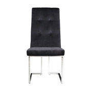 Cameron Black Polished Stainless Steel Base Dining Chair RG