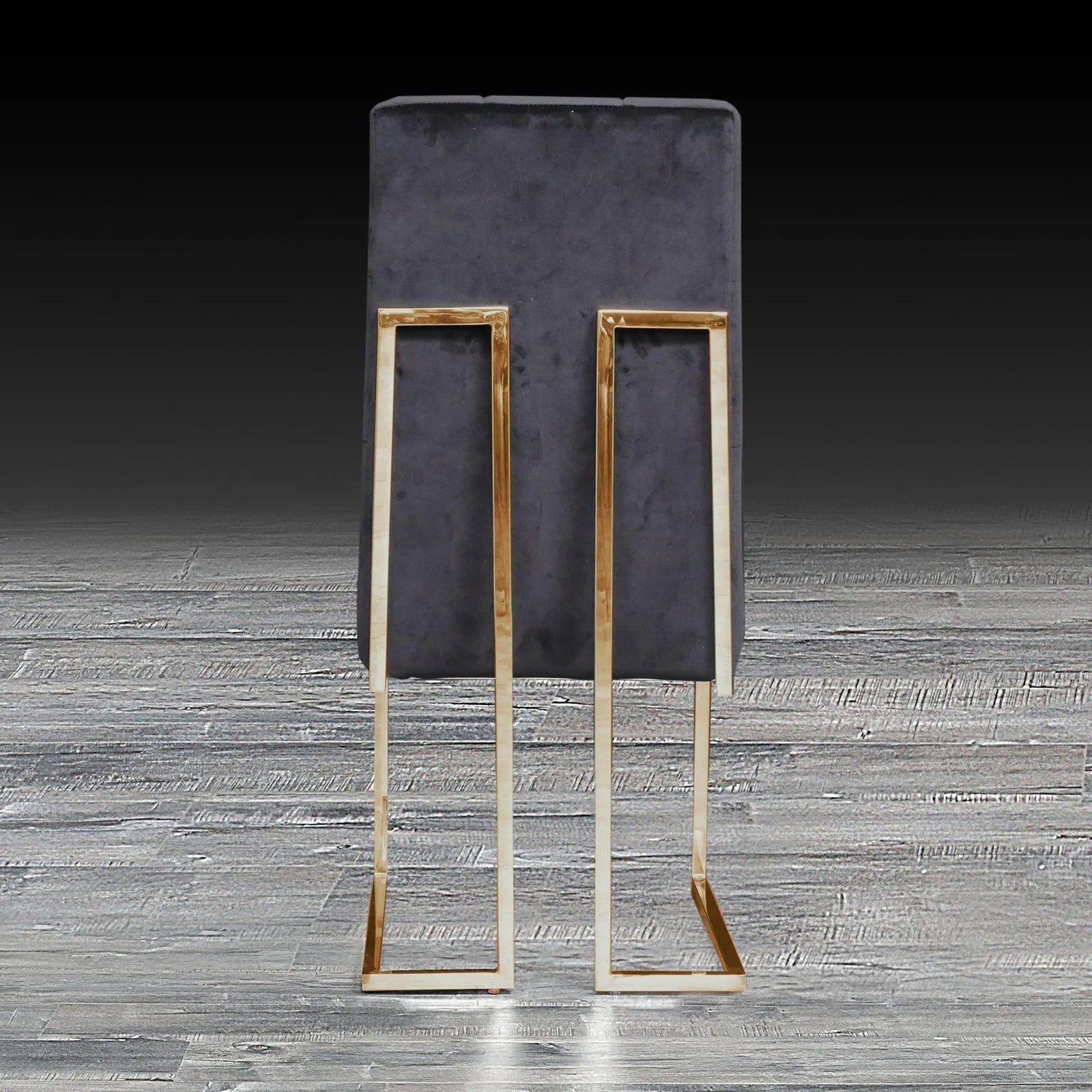 Cameron Black Titanium Gold Polished Stainless Steel Base Luxury Dining Chair RG